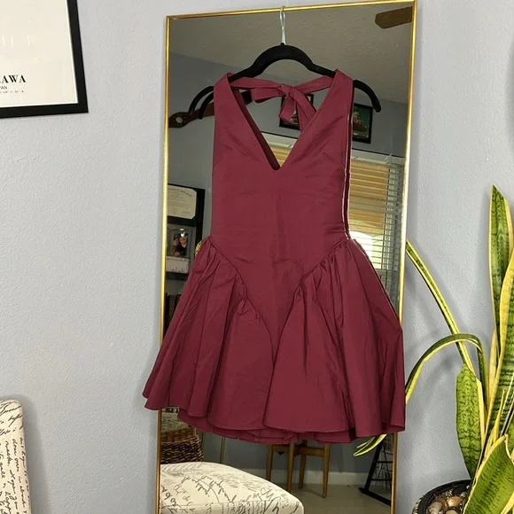 House of CB 'Valentia' Windsor Wine Mini Dress NWOT - Picture 6 of 8